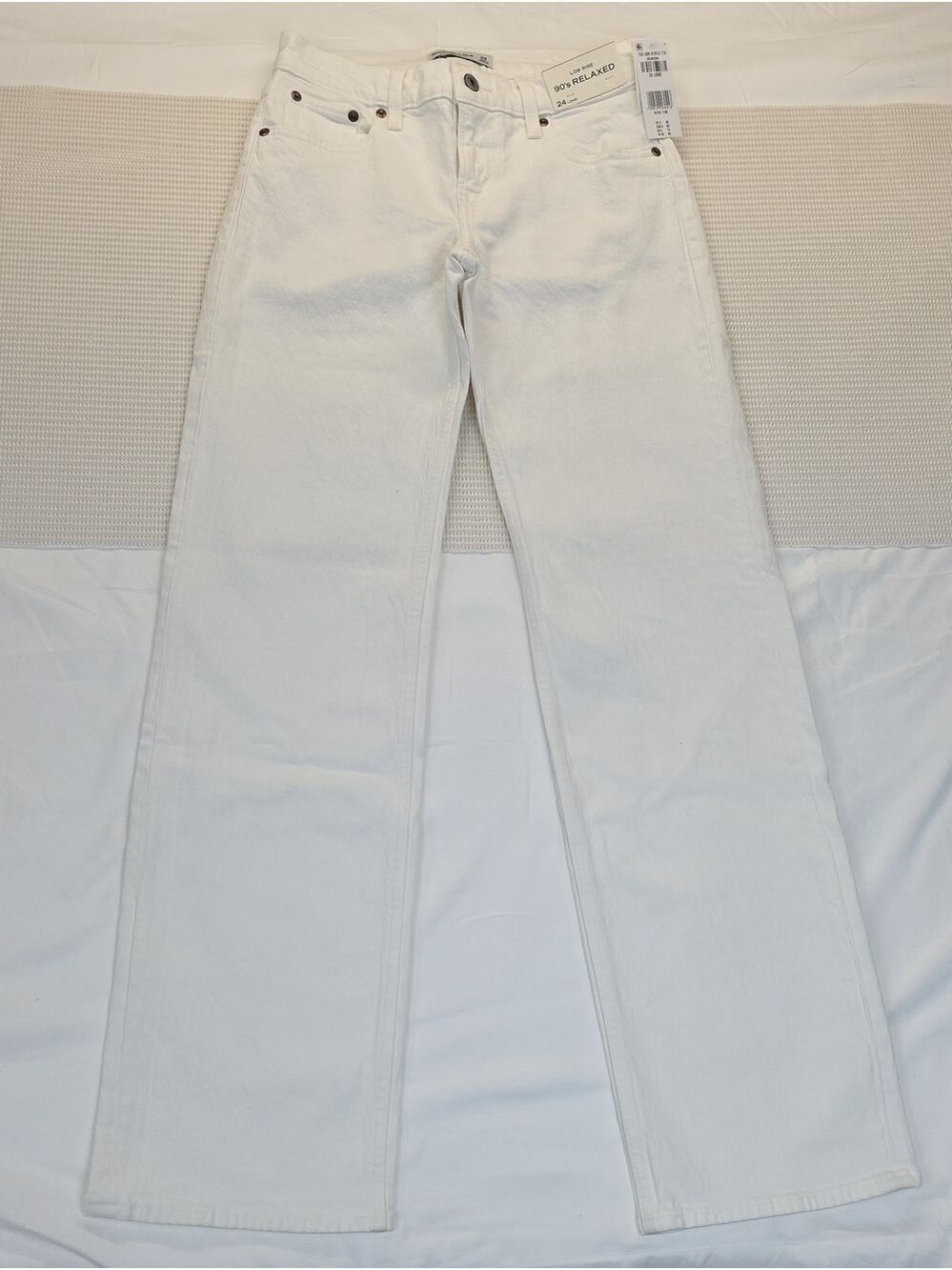 Abercrombie & Fitch Women's White Bootcut Jeans Low Ris 24 Long